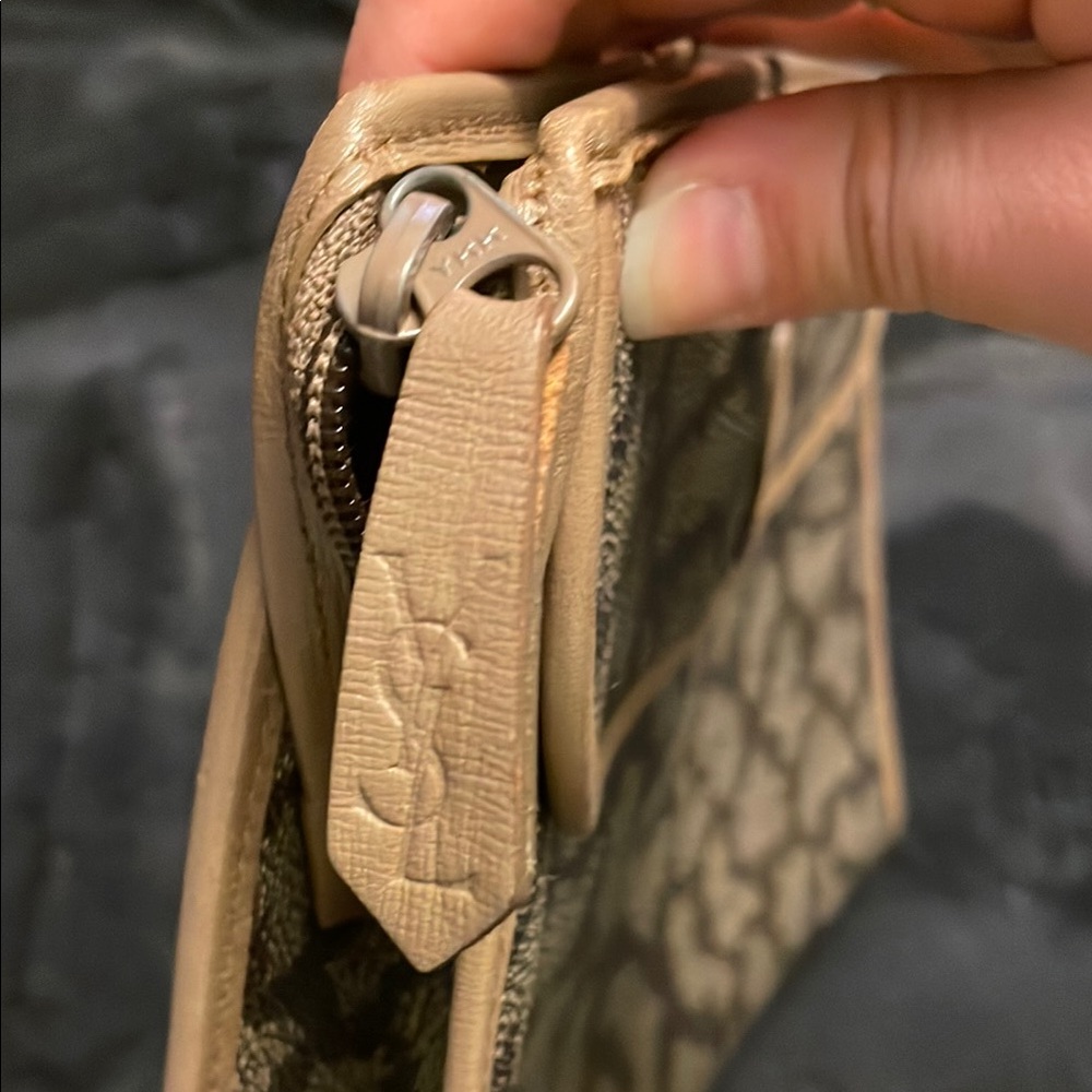 Yves Saint Laurent Brown and Gray Monogram Clutch - Picture 9 of 10